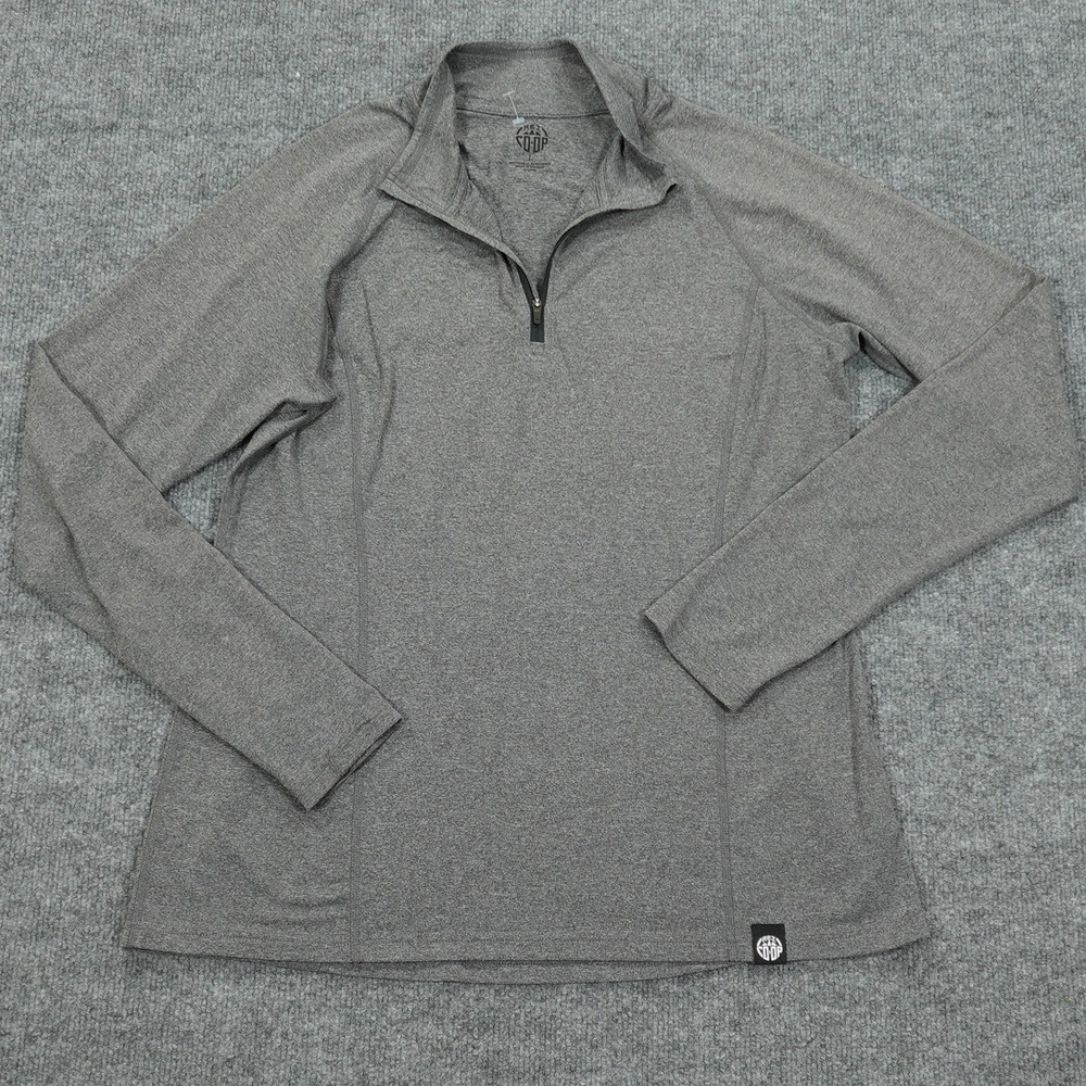 REI Co-op Pullover Womens Large Gray 1/4 Zip‎ Long Sleeve Lightweight Jersey